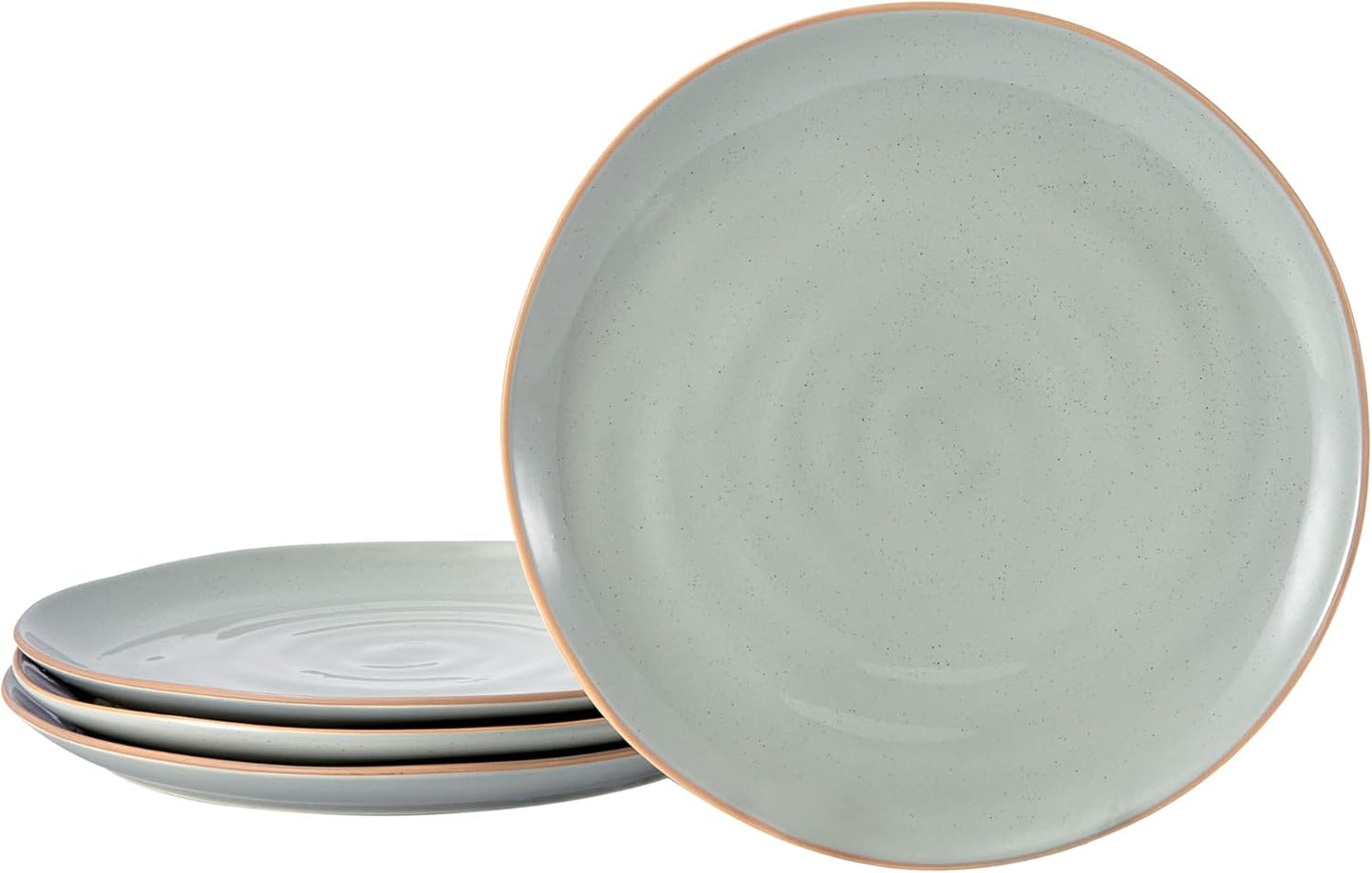 Bico Light Sage Green 8.7 inch Stoneware Salad Plates Set, Set of 4, Microwave and Dishwasher Safe, for Salad, Appetizer, Side Dishes, Tapas