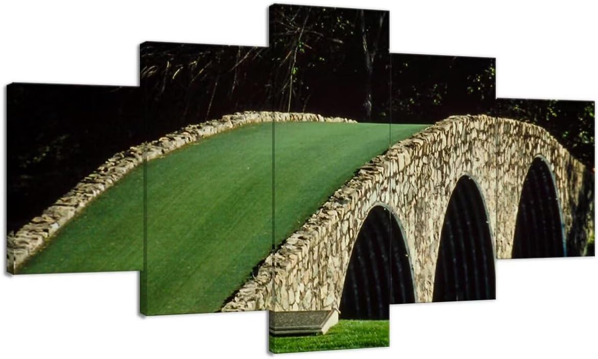 Famous Bridge at Augusta National Golf Course Wall Art for Living Room Bedroom Bathroom Home Decorations Augusta Golf Course Pictures Posters Framed Artwork Ready to Hang(60''W x 40''H)