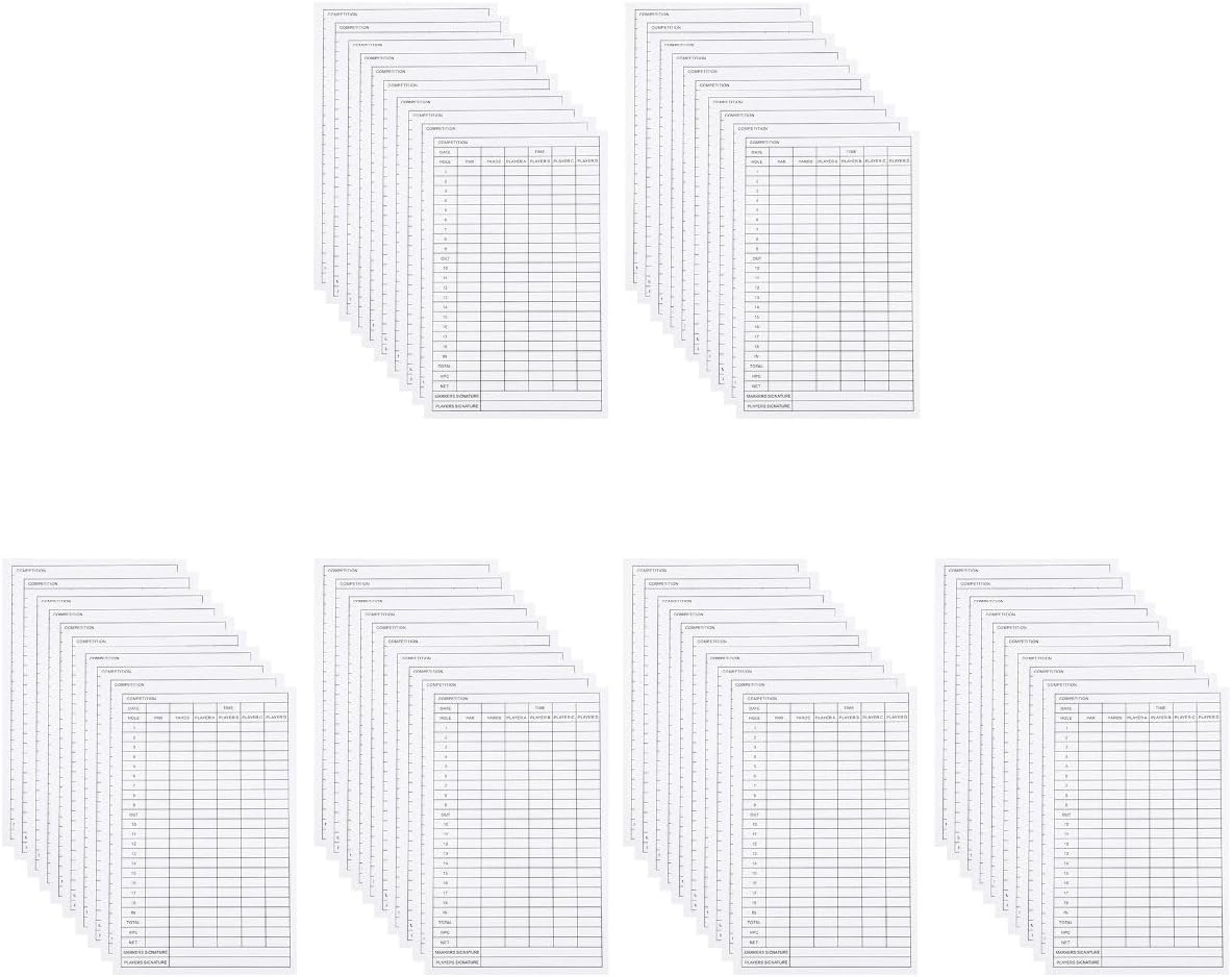 BESPORTBLE 40pcs Scorekeeper Accessory Pocket Score Scorecard Coated Outdoor Scorecards Competition Keeper, Notebook and Card Stats Paper Club Accessories Notebook, Golfs Disc Scorebook