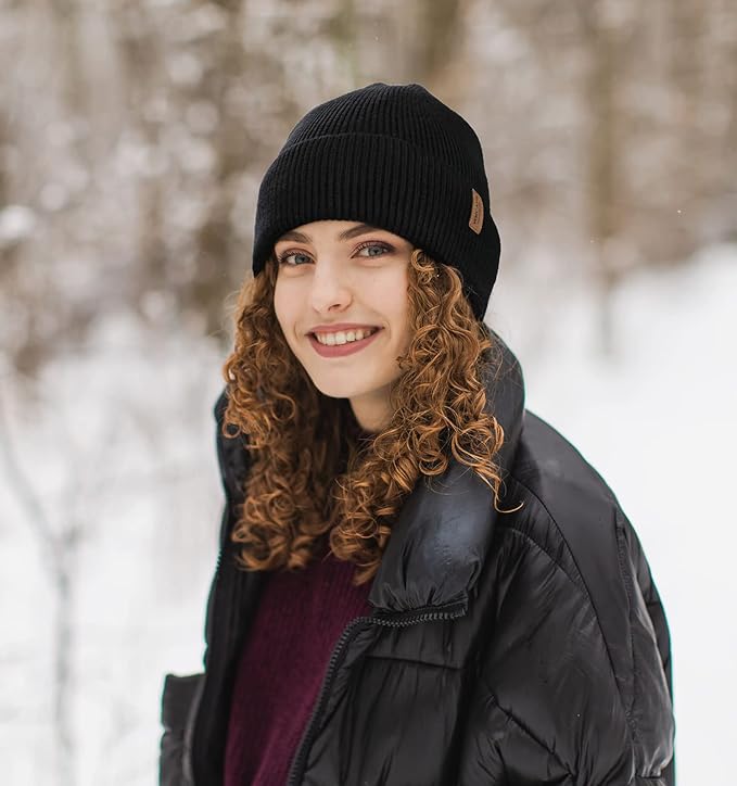 Wmcaps Winter Beanie for Men Women, Fleece Lined Beanie Soft Warm Knit Hat Ski Stocking Cuffed Cap