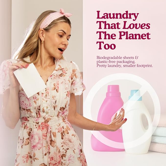 Glory Days Eco Laundry Detergent Sheets – Violet Hour (Lavender) | 40 Sheets = Up to 80 Loads | Enzyme‑Powered, Plastic‑Free, Hypoallergenic | HE, Top & Front Loader | Travel‑Friendly