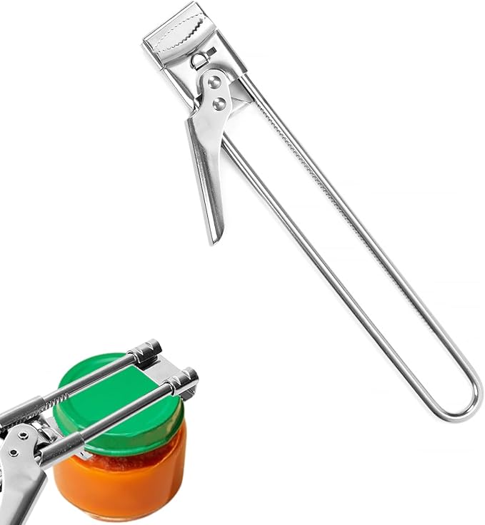 Jar Opener for Weak Hands, Adjustable Stainless Steel Lid Gripper, Effortless Multifunctional Bottle Opener for Seniors & Arthritis, Manual Jar Gripper Kitchen Accessories (1)