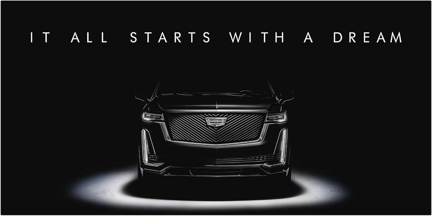 Motivational Wall Art for Office, Super Car Art Canvas, Inspirational Automotive Decor for Cadillac Escalade V Sportscar Lovers, Motivational Wall Decor for Office and Home, Car Poster (15" x 30" in)
