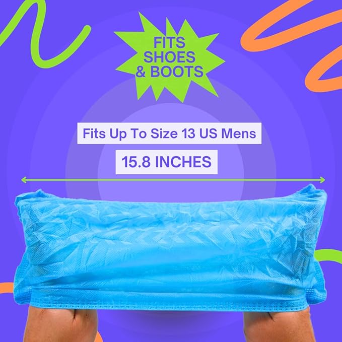 Frontline Disposable Shoe Covers Non-Slip – Premium Non-Woven, Durable, Booties Shoe Protectors – Water Resistant Thick Anti-Slip - One Size Fits Most, Indoor Use (100 Pack)