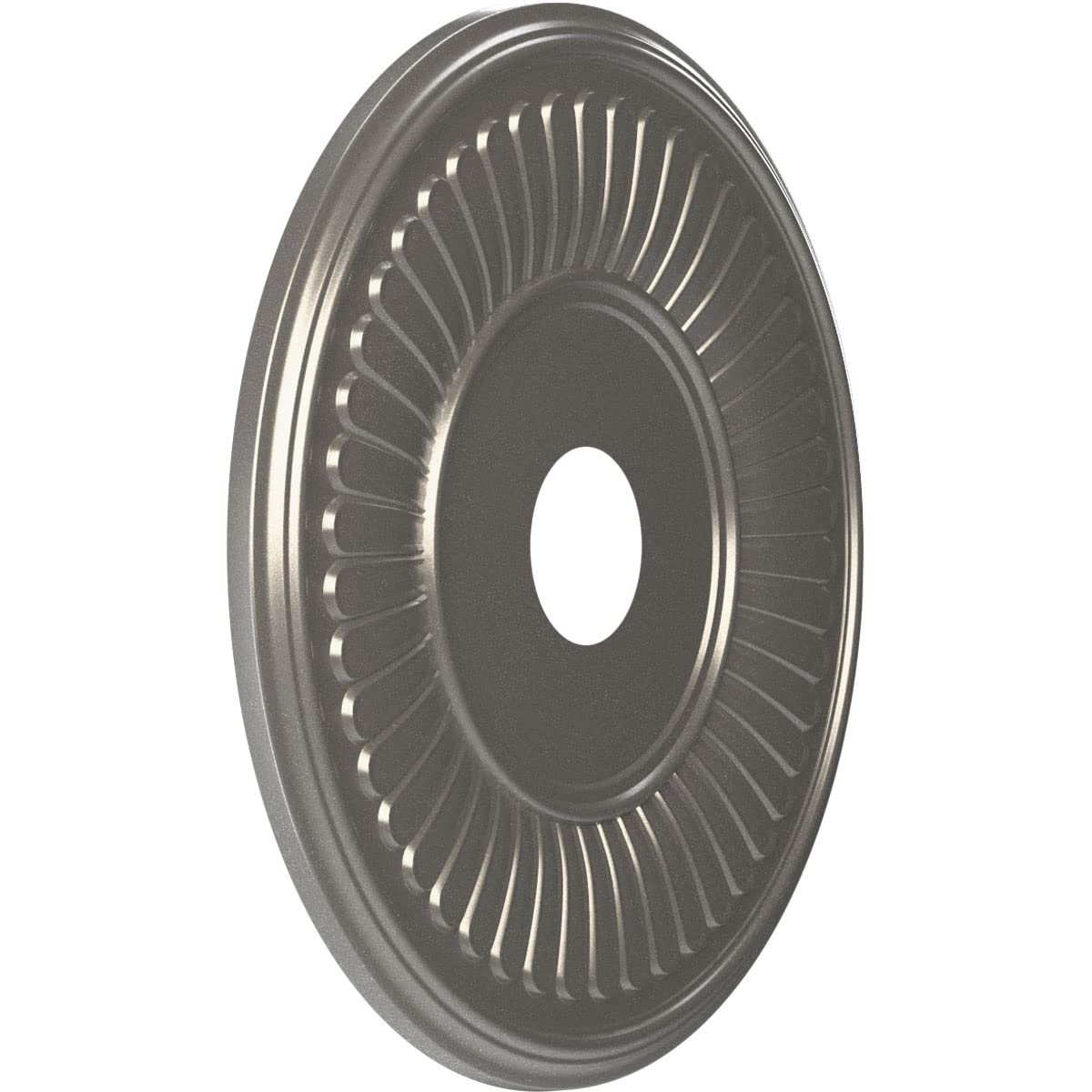 Ekena Millwork 19Od X 3 1/2Id X 1P Berkshire Thermoformed Pvc Ceiling Medallion (Fits Canopies Up To 8 3/8), Aged Dark Steel
