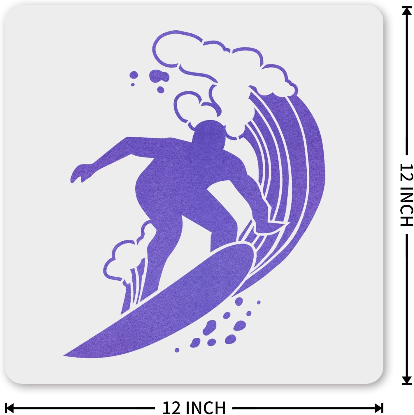MAGJUCHE Surfing Waves Stencil 12 Inches, Reusable Surf Stencil for Painting DIY Crafts Decor