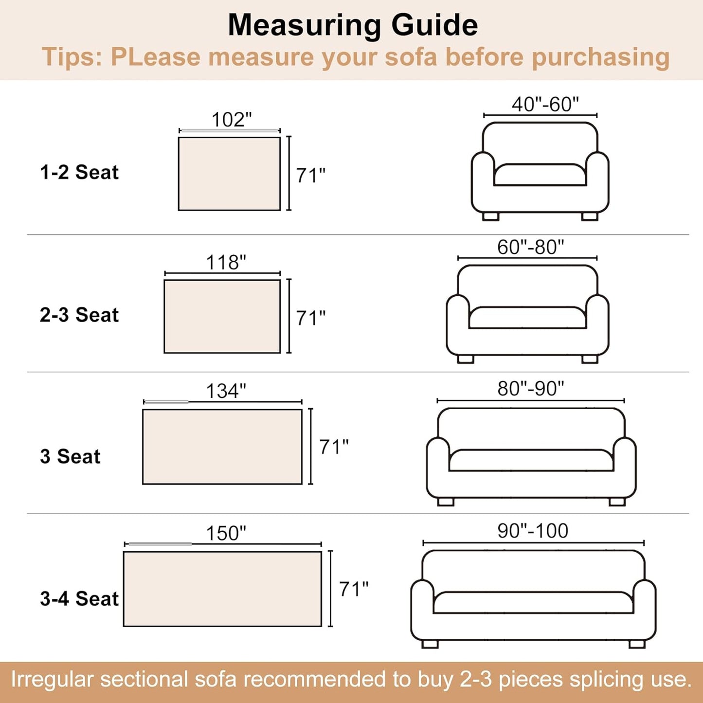Boho Couch Cover, Sofa Cover, Sofa Covers for 2 Cushion Couch, Washable Sectional Couch Covers for Dogs Pet Furniture Protector Couch Cover Blanket for Living Room (1# Khaki, 71" x 118")
