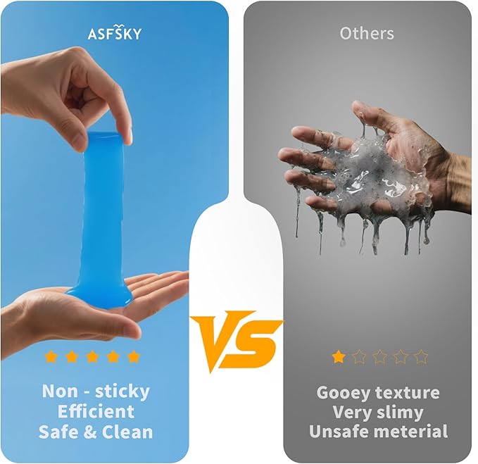 ASFSKY Car Cleaning Gel (Blue,Blueberry) Cleaning Putty Universal Dust Cleaning Car Interior Cleaner Keyboard Dust Remover Car Slime Gifts for Men Women Girl Christmas Stocking Stuffers（1 Pack）