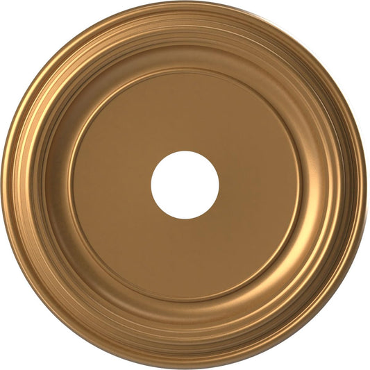 19Od X 3 1/2Id X 1 1/2P Traditional Thermoformed Pvc Ceiling Medallion (Fits Canopies Up To 11 1/2), Bright Coat Gold