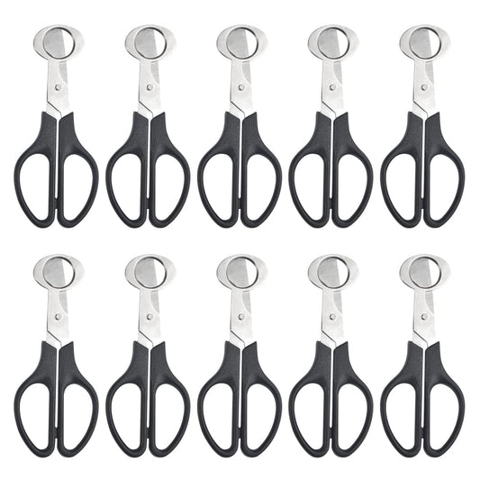 XINMEIWEN 10Pack Stainless Steel Quail Egg Cutter Scissors Quail and Pigeon Egg Cutter Tool Quail Scissors Opener Quail Egg Cracker for Home Kitchen (Black)