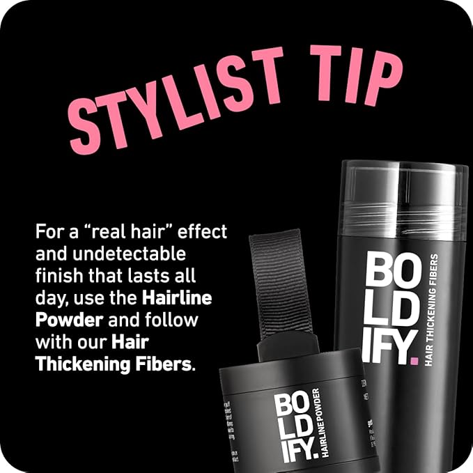 BOLDIFY Hairline Powder - Root Touch Up Hair Color for Gray Coverage - Bald Spot Concealing Hair Powder for Women & Men - 24-Hour Stain-Proof - Light Brown