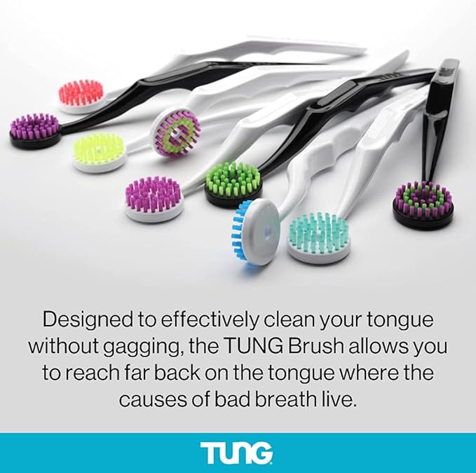 Tung Tongue Gel, Fresh Mint Tongue Cleaner Paste, Bad Breath Odor Eliminator, Halitosis Defense, BPA Free, USA Made (4-Pack)