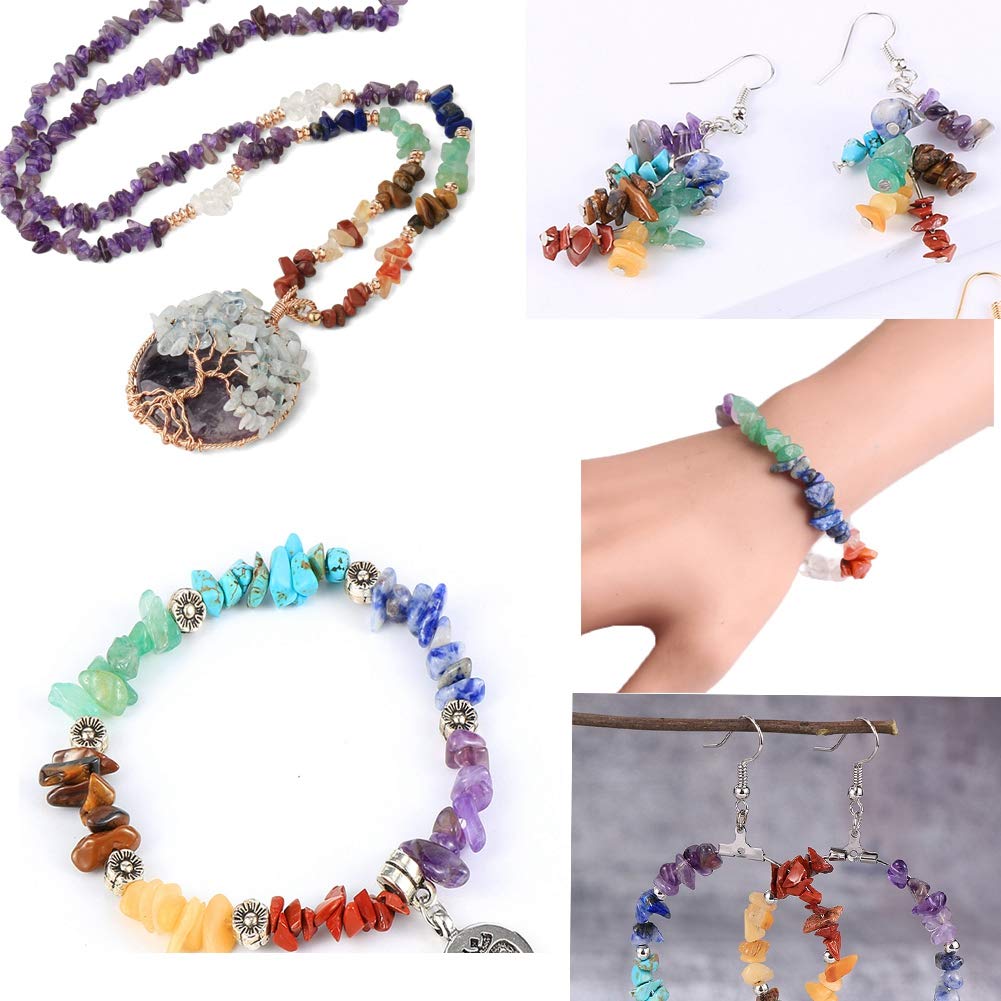 Natural Chip Stone Beads Dalmation Spot 5-8mm About 400 pieces Irregular Gemstones Healing Crystal Loose Rocks Bead Hole Drilled DIY for Bracelet Jewelry Making Crafting (5-8mm, Dalmation Spot Jasper)