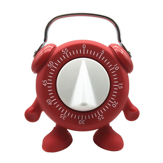 Kitchen Timer, 60 Minutes Countdown Cooking Teaching Egg Potty Training Wind Up Cute Timeout Timer No Battery （Red）
