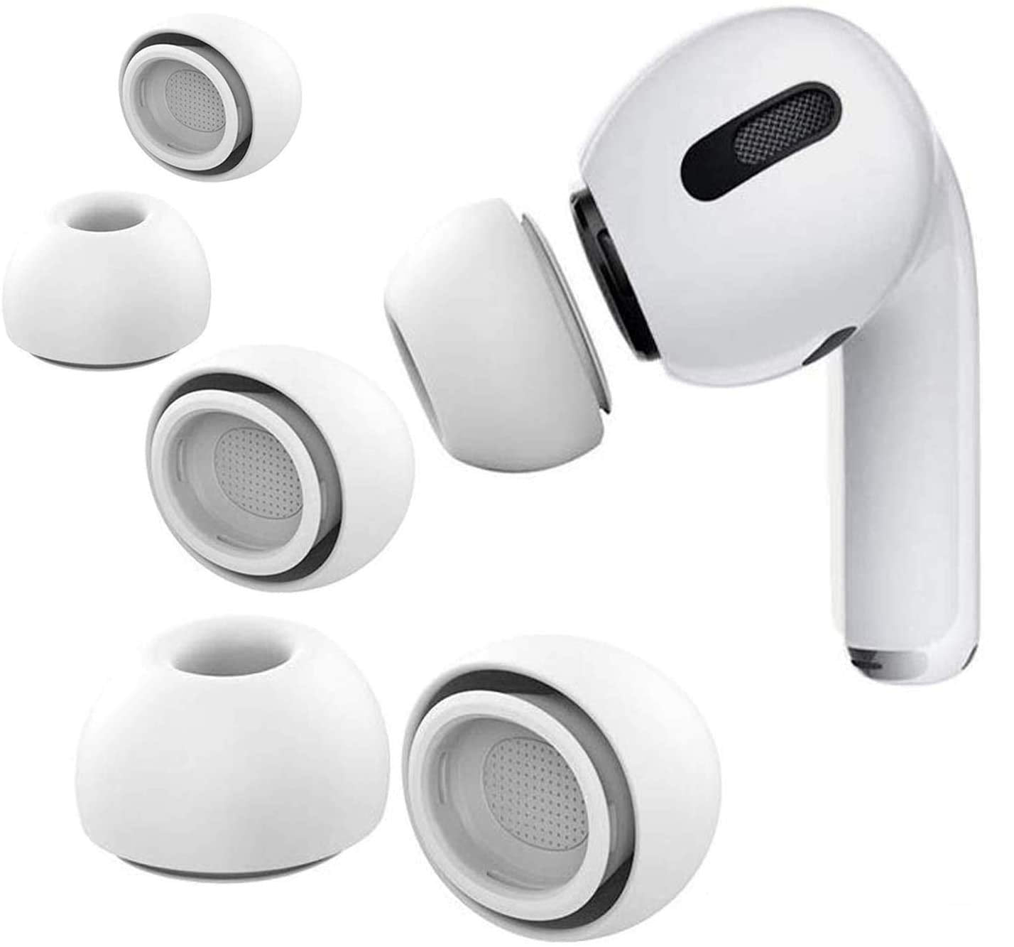 Earbudz [6 Pairs] Airpod Pro Tips Earbud Replacements for Apple Airpods Pro & Airpods Pro 2 2nd Generation - Small  Medium and Large (White)-New