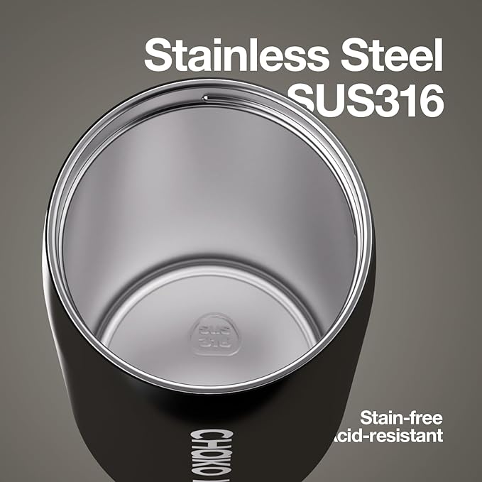 CHAKO LAB Insulated Stainless Steel Water Bottle with Two Strap | BPA-Free Leak Proof | 17oz Bottle with Spout Lid & Straw | Dark Chocolate Cocoa