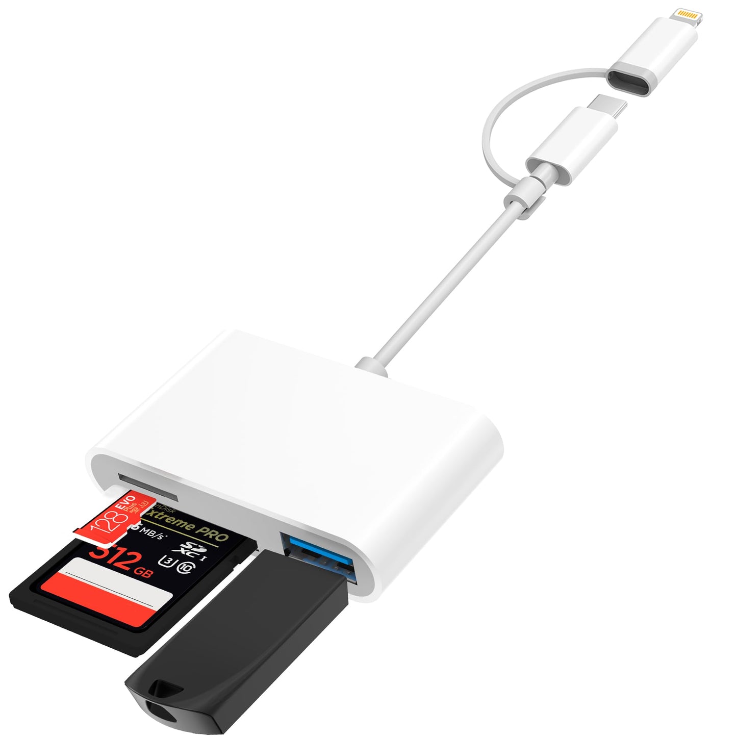 USB-C SD Card Reader for iPhone/iPad/Mac/Laptop, iMac/iPad Pro/MacBook Pro, Galaxy, MicroSD/SD (Dual Interface) -Like New