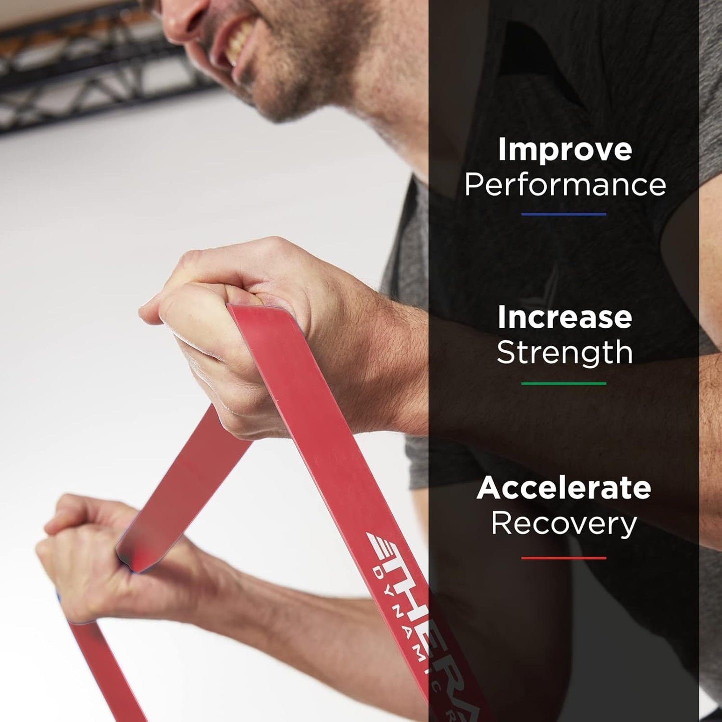 THERABAND High Resistance Band, Elastic Super Bands for Improving Flexibility, Injury Rehab, & Full Body Workouts, Heavy Duty Stretch Bands for Powerlifting, Light, Red, 15 lbs. Resistance