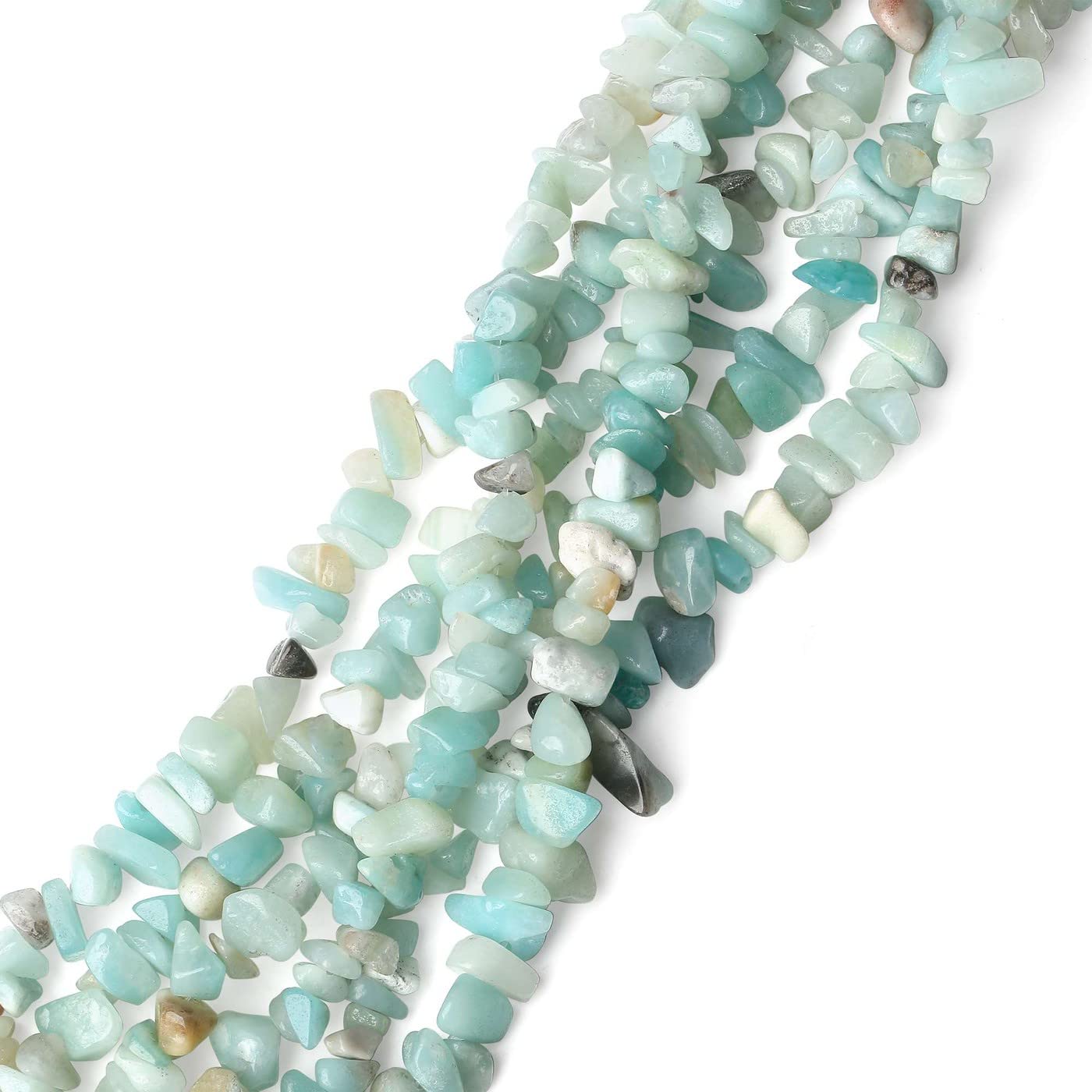 LAIDANLA Amazonite 400pcs Natural Chip Stone Beads 5-8mm Healing Crystal Irregular Gemstones Drilled DIY Loose Rocks Bead Crystal for Bracelet Earrings Necklace Jewelry Making Crafting
