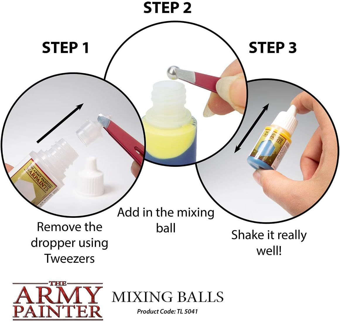 The Army Painter Paint Mixing Balls - Rust-Proof Stainless Steel Mixing Ball Ideal for Model Paint Mixer Bottle. 100 PCS Stainless Steel Mixing Paint Agitator Balls x 5.5mm/apr. 0.22” Paint Balls