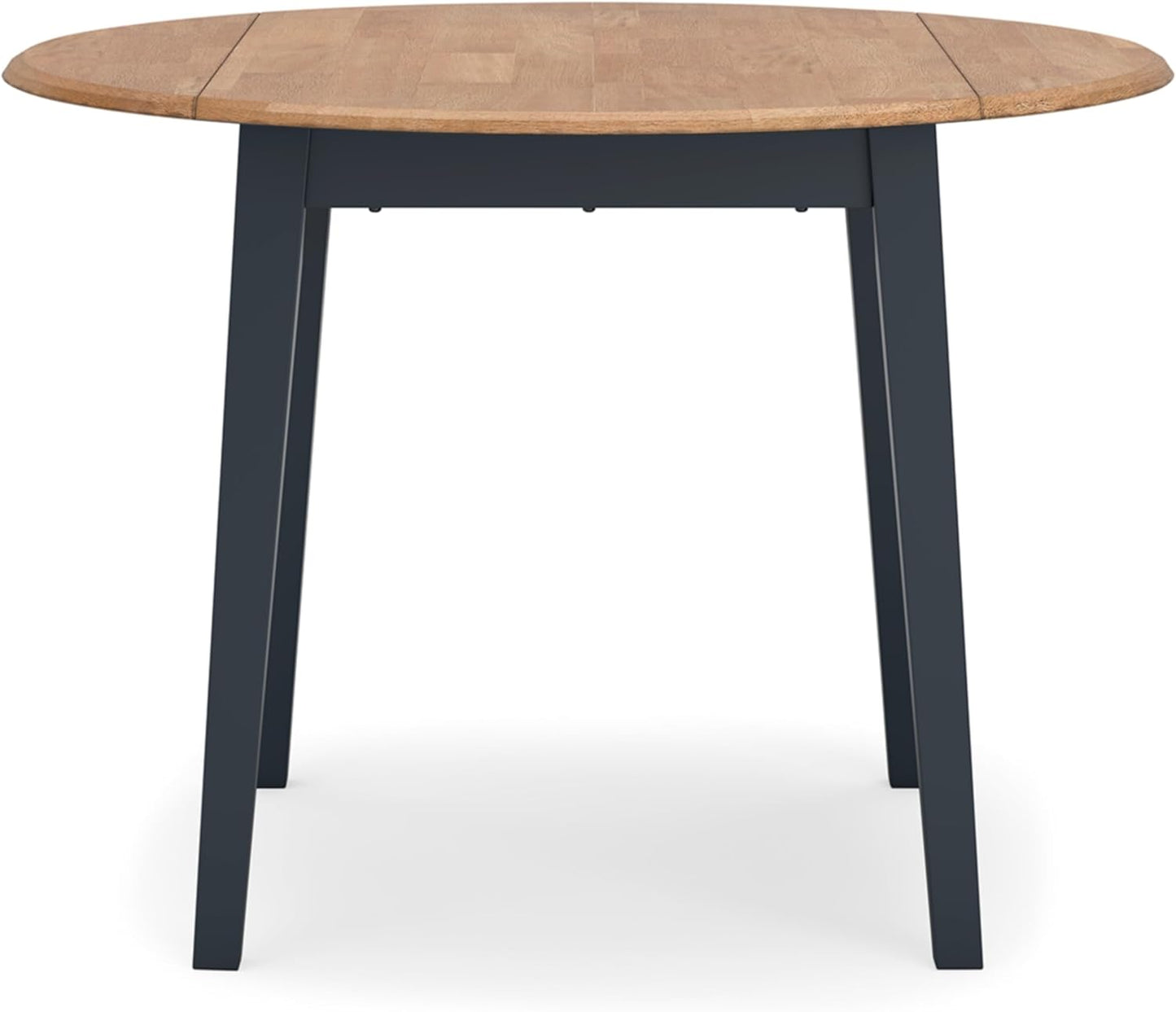Signature Design by Ashley Gesthaven Modern Dining Drop Leaf Table with 4 Legs, Light Brown & Blue