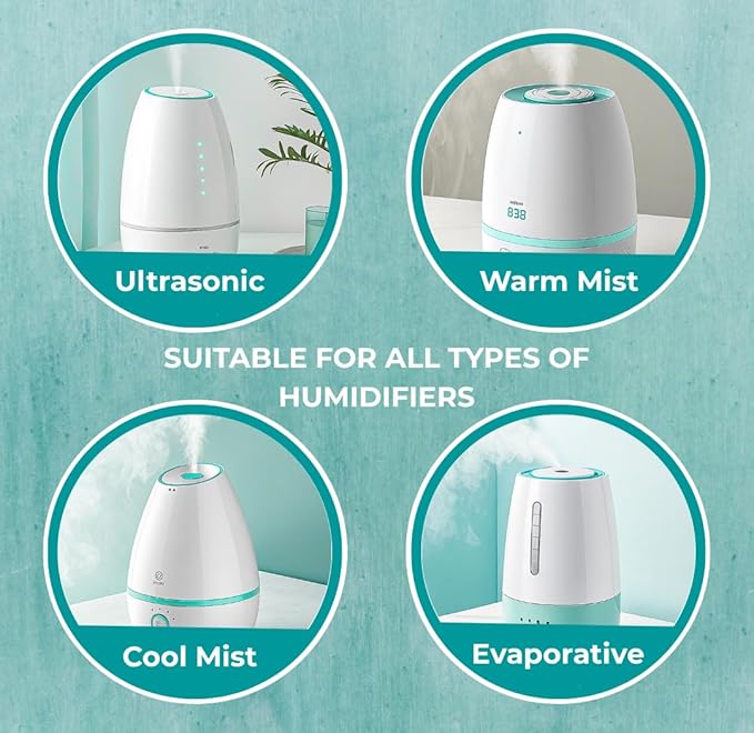 24 pack Humidifier Cleaning Tablets, Diffuser Cleaner for Stains, Residue & Mineral Deposits, Improves Mist Flow & Device Care, Simple Drop-In Formula