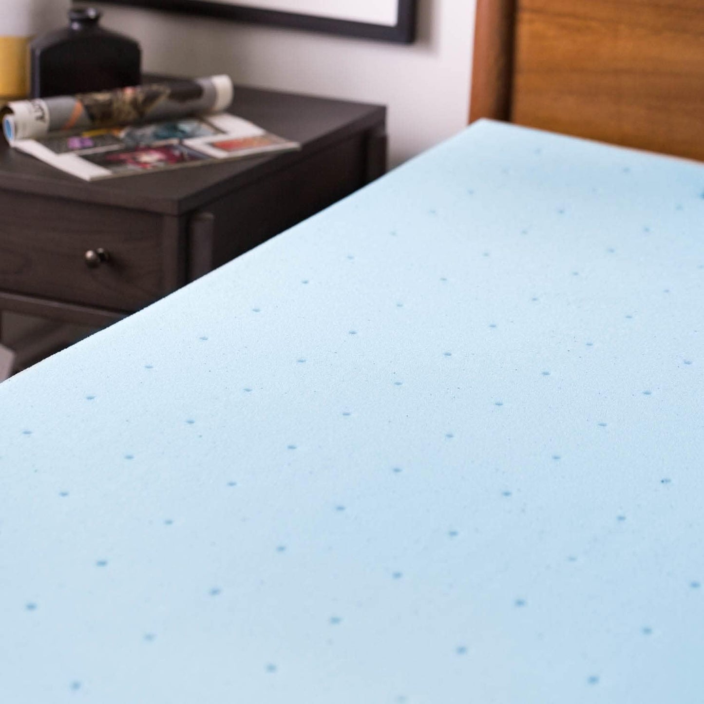 LUCID 3 Inch Mattress Topper Full XL - Gel Infused Memory Foam – Memory Foam Mattress Topper Full – Ventilated Design – CertiPur Certified