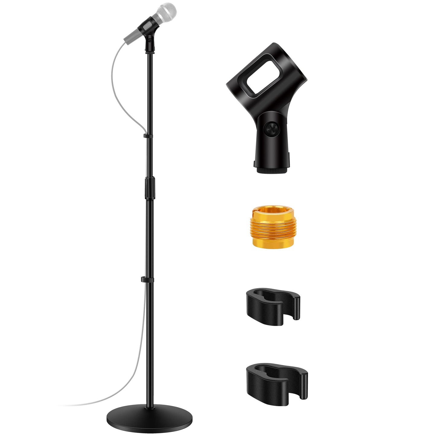 InnoGear Mic Stand, 2 Pack Microphone Stand Floor Detachable Boom Mic Arm Stands with Weighted Base, Height Adjustable from 34 t