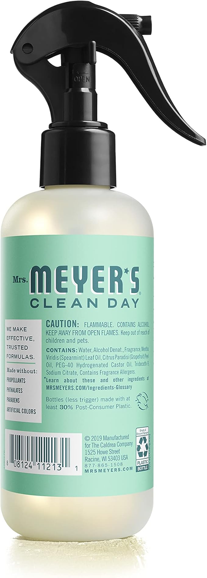 MRS. MEYER'S CLEAN DAY Room and Air Freshener Spray, Non-Aerosol Spray Bottle Infused with Essential Oils, Mint, 8 fl. oz