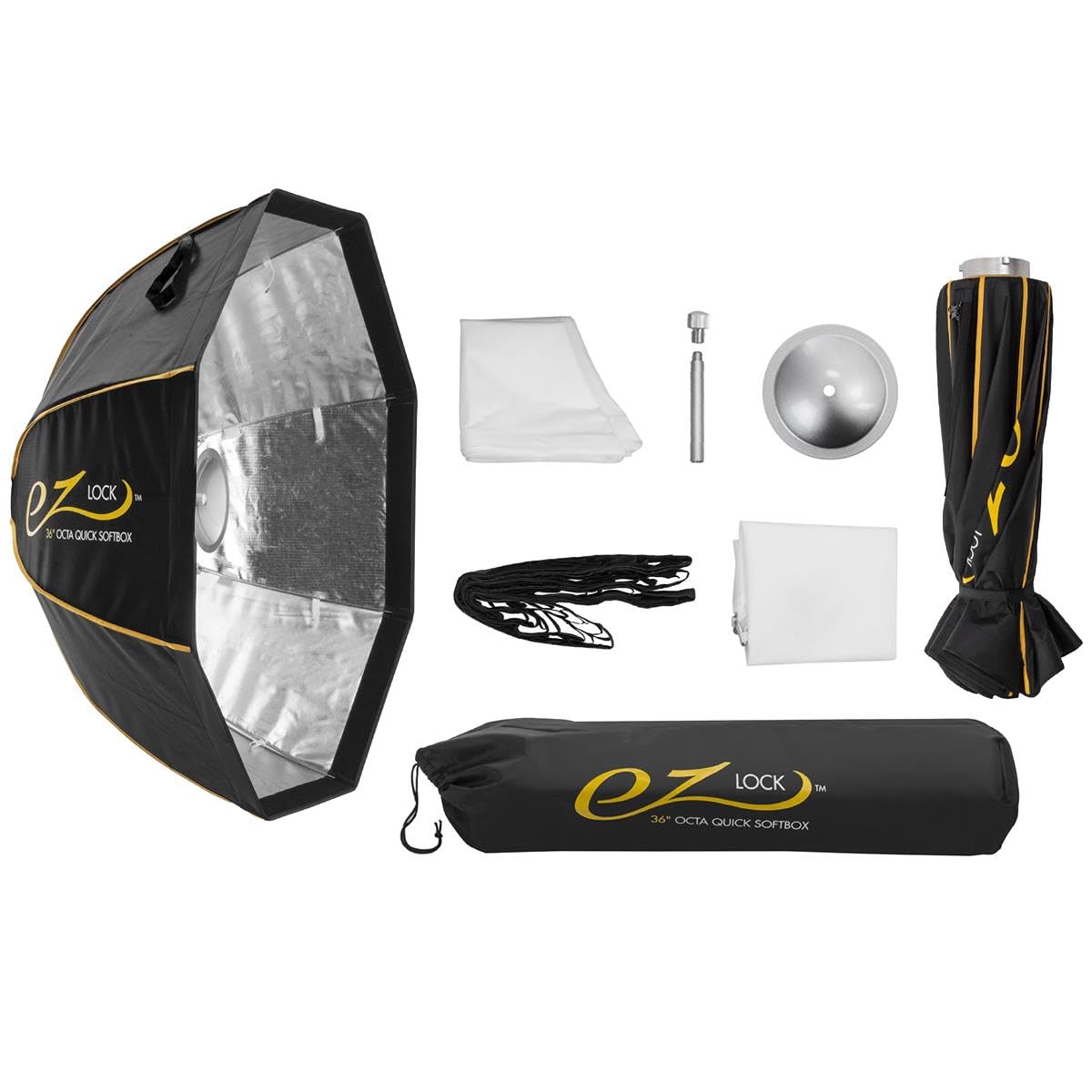 Glow EZ Lock 60 Octa Small Quick Softbox  Eight-Sided Parabolic Softbox Opens Up and Closes Down Easily  This Bowens Mount Softbox with Quick Speedring Swap is an Ideal Speedlight Soft Box-New