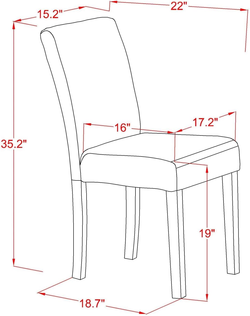 East West Furniture DLAB3-MAH-72 3 Piece Kitchen Table Set Contains a Round Dining Table with Dropleaf and 2 Firebrick Red Faux Leather Upholstered Chairs, 42x42 Inch, Mahogany