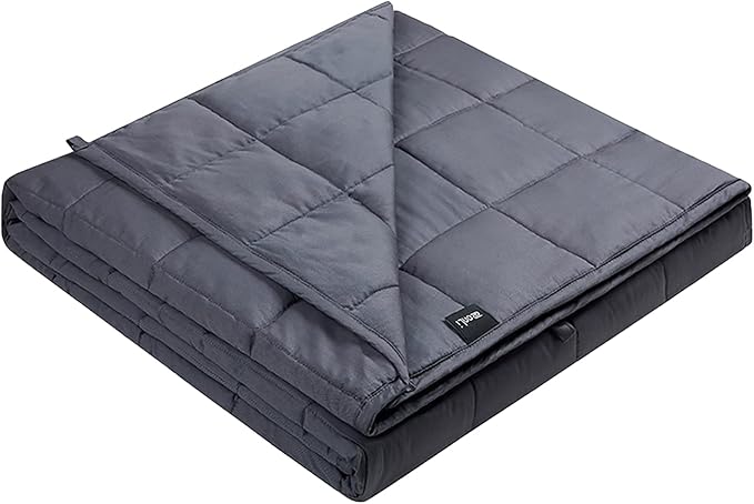 ZonLi Weighted Blanket for Adults (60"x80", 25lbs, Dark Grey) Queen Size High Breathability Cooling Heavy Blanket, Soft Material with Premium Glass Beads, All-Season, Easy Care