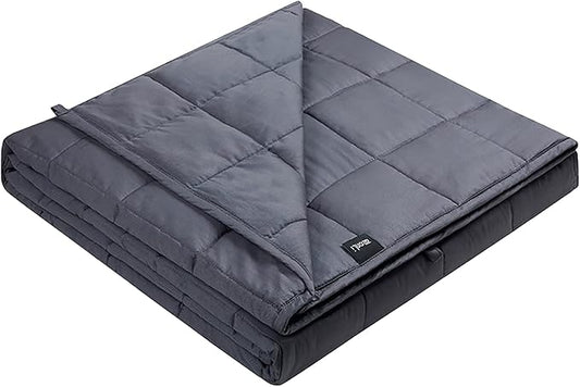 ZonLi Weighted Blanket for Adults (60"x80", 22lbs, Dark Grey) Queen Size High Breathability Cooling Heavy Blanket, Soft Material with Premium Glass Beads, All-Season, Easy Care