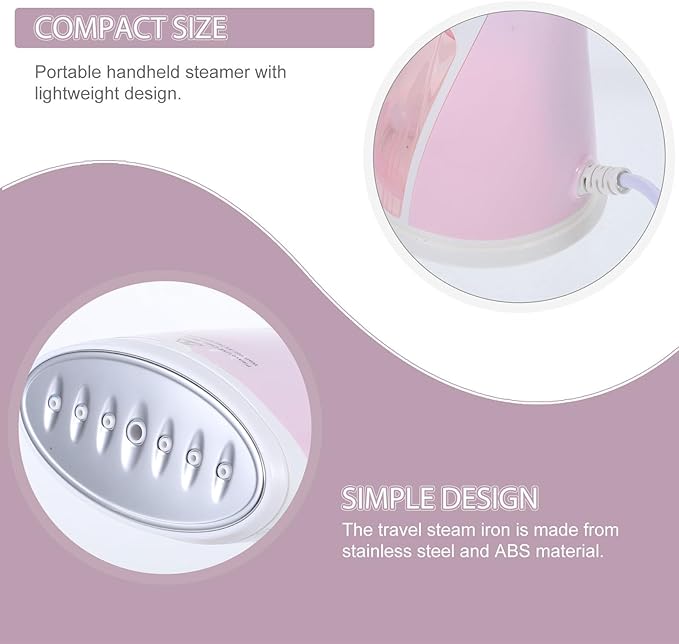 TIDTALEO Portable Handheld Garment Steamer Small Travel Steam Iron Fast Heat-up Wrinkle Remover for Clothes Curtains Abs Stainless Steel Design