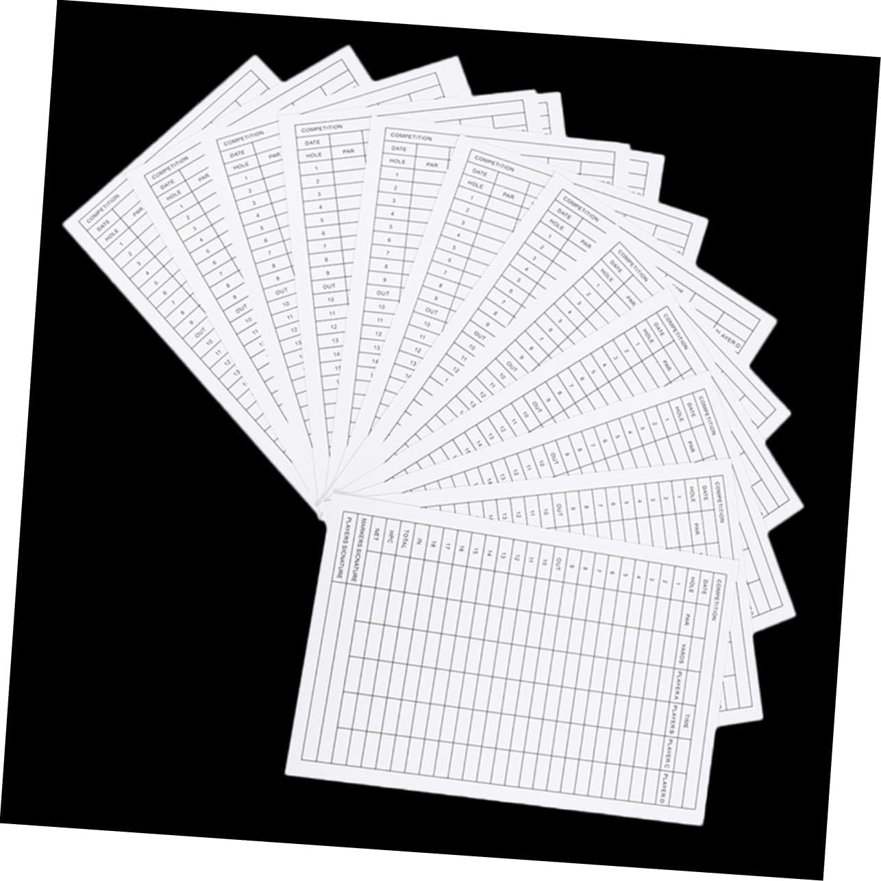 20pcs Golf Scorecards Coated Paper Score Sheets Portable Double-Sided Design for Easy Recording for Competitions and Essential Golf Course Accessory