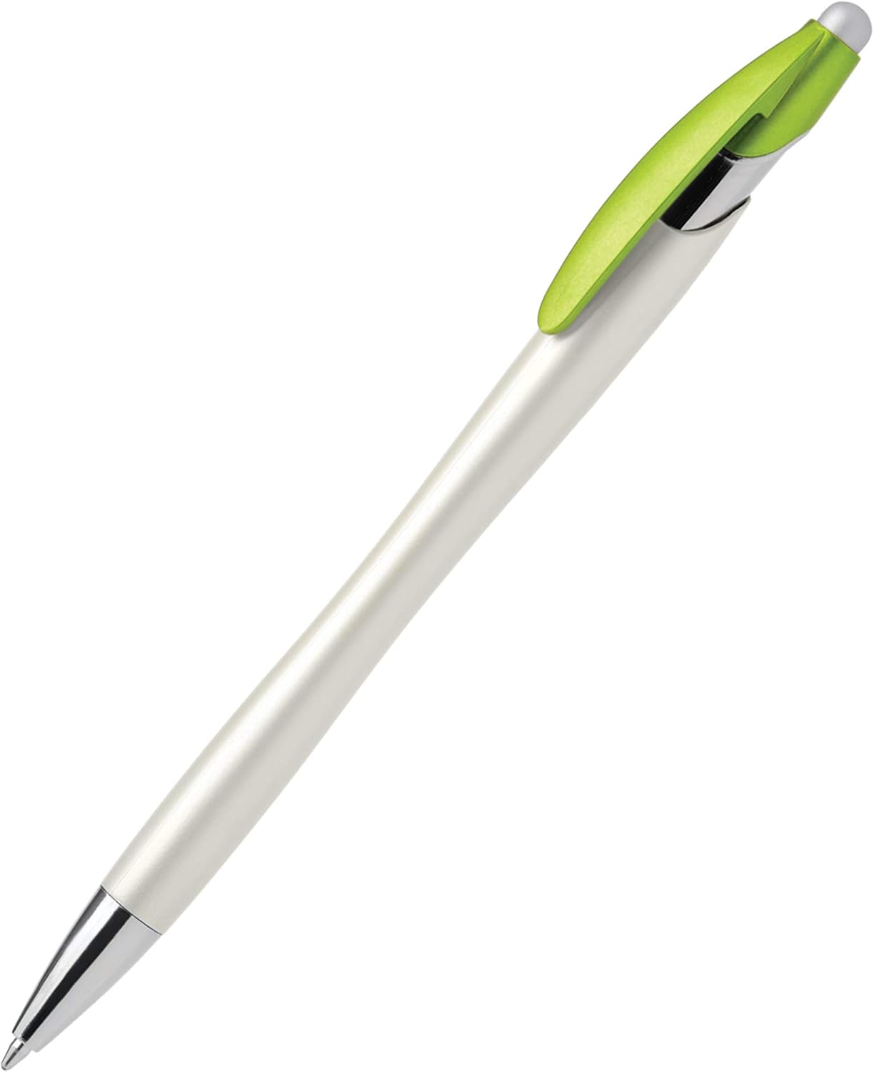 ExpressDesigns™ - Custom Pens with Stylus - The Pearl - Personalized Metallic Printed Name Pens with Black Ink - Imprinted w/Logo or Message with personalization - 12 pack (Green)