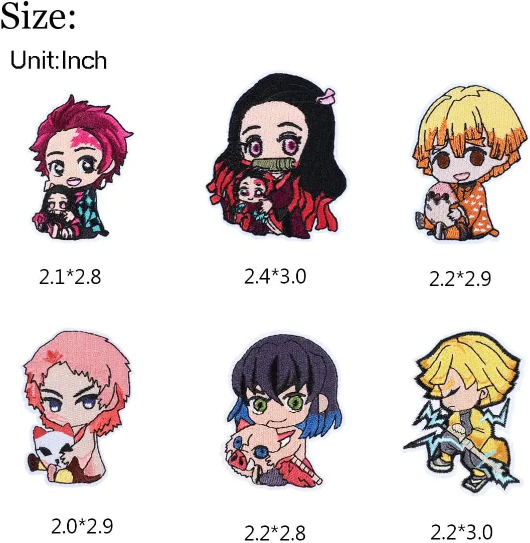19 Pieces Anime Patches Embroidered Applique Patches Sew on Iron on Patches Fabric Repair Patches for Kids Adult Clothes Jeans Jackets Hats Shoes Backpacks