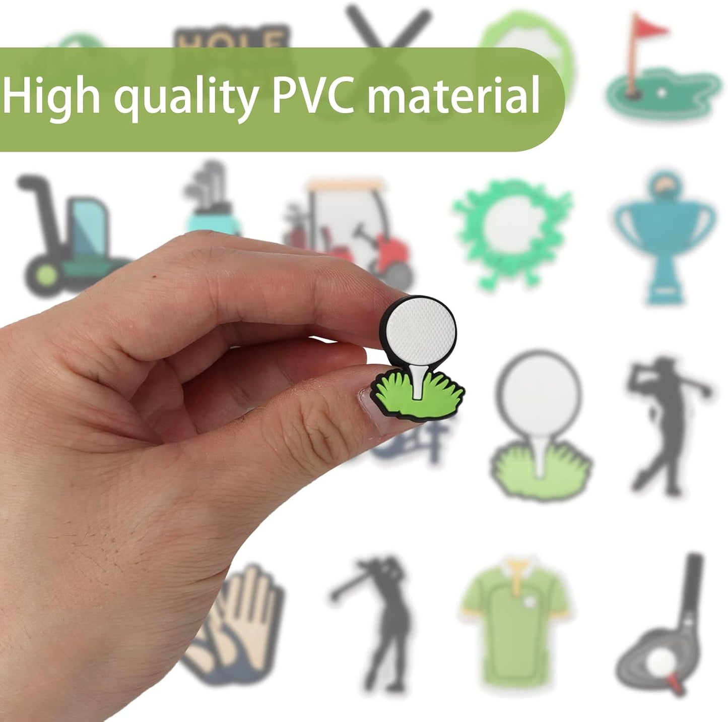 Golf Theme Shoe Decoration Charms, 20PCS Golf Clubs Golf Ball Shoe Charms for Golfers Golf Lover, PVC Shoe Charm Accessories for Shoe Wristband Decorations Party Favors Gifts