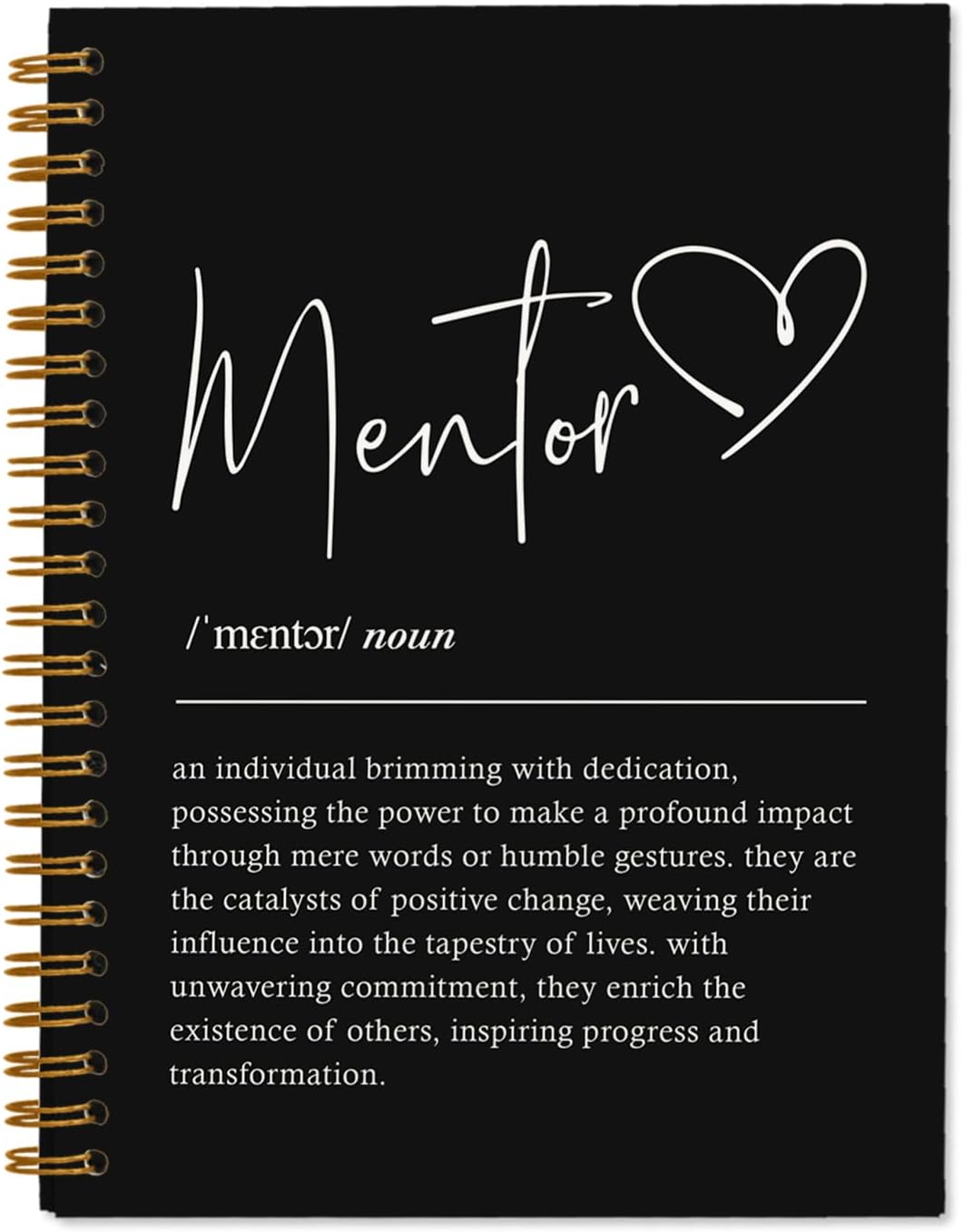 Black Mentor Gift Journal Notebook, Journaling Notebook for Women School Office Supplies, Mentor Gifts for Women, Black Journaling Notebook, Hardcover Lined Notebooks Spiral, 5.5x8.3