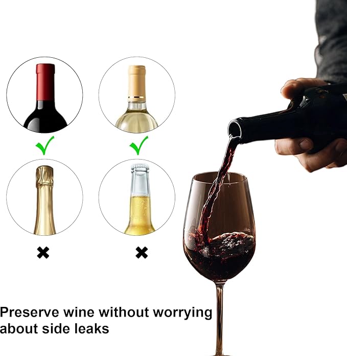 Vacuum Wine Saver Pump with 4 Reusable Stoppers, Silicone Wine Stopper For Red Wine Bottles/White Wine Bottles, Leak Proof Airtight Seal, Preserves Freshness, Easy to Use