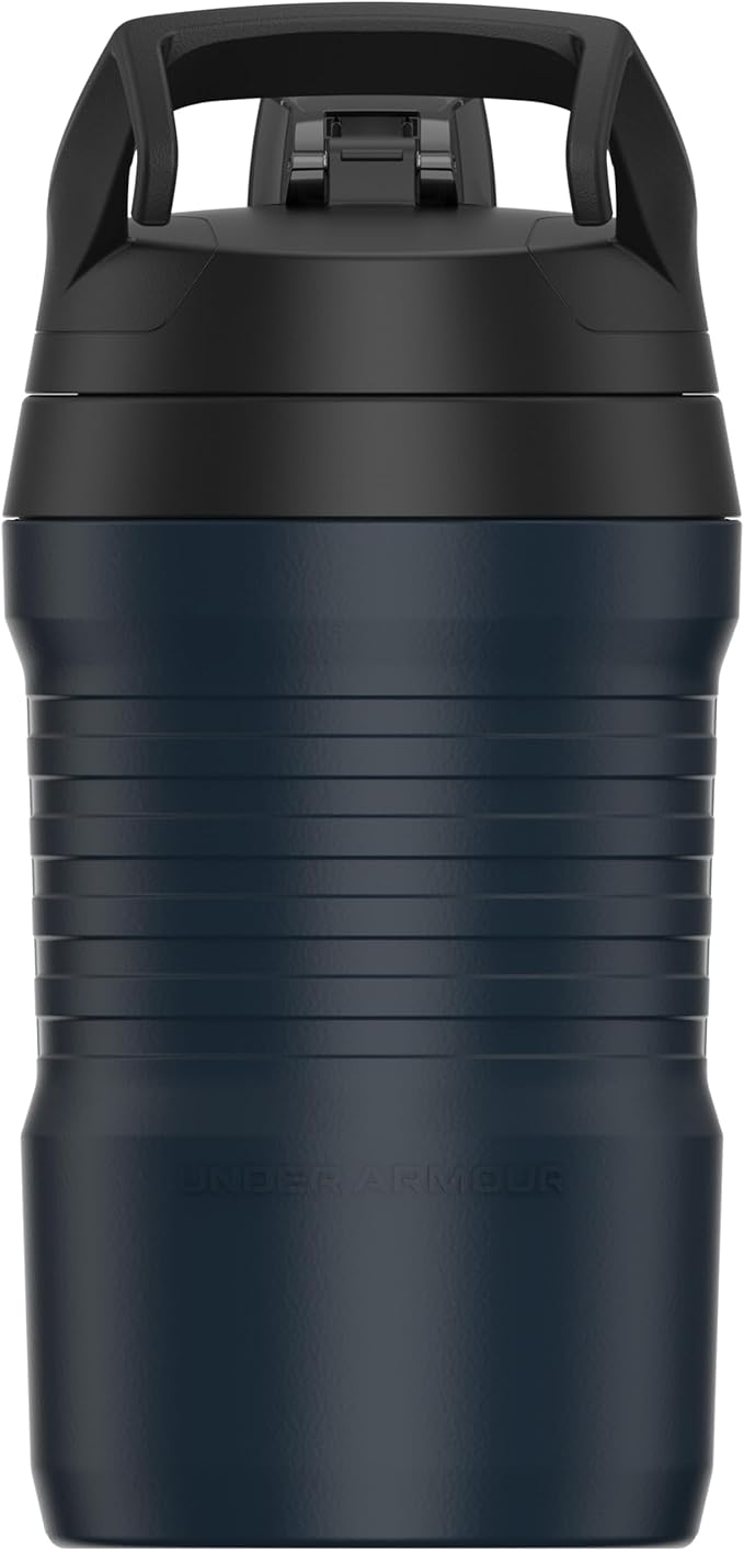 Under Armour 32 oz Insulated Water Bottles - Sports Water Jug with Fence Hook, Leak Resistant for Baseball, Football & More, 32 oz Insulated, Academy/Black