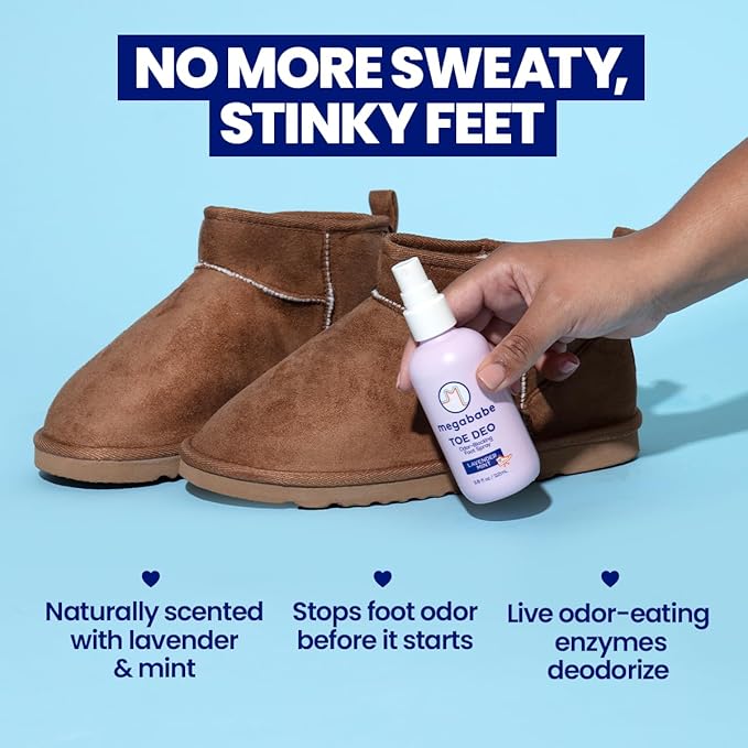Megababe Toe Deo Odor-Blocking Foot Spray | 3.8 fl oz