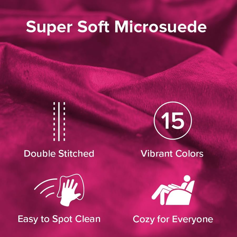 Sofa Sack Bean Bag Chair - Plush, Ultra Soft - Memory Foam Bean Bag Chair with Microsuede Cover - Stuffed Foam Filled Furniture and Accessories for Dorm Room 5 Feet - Magenta