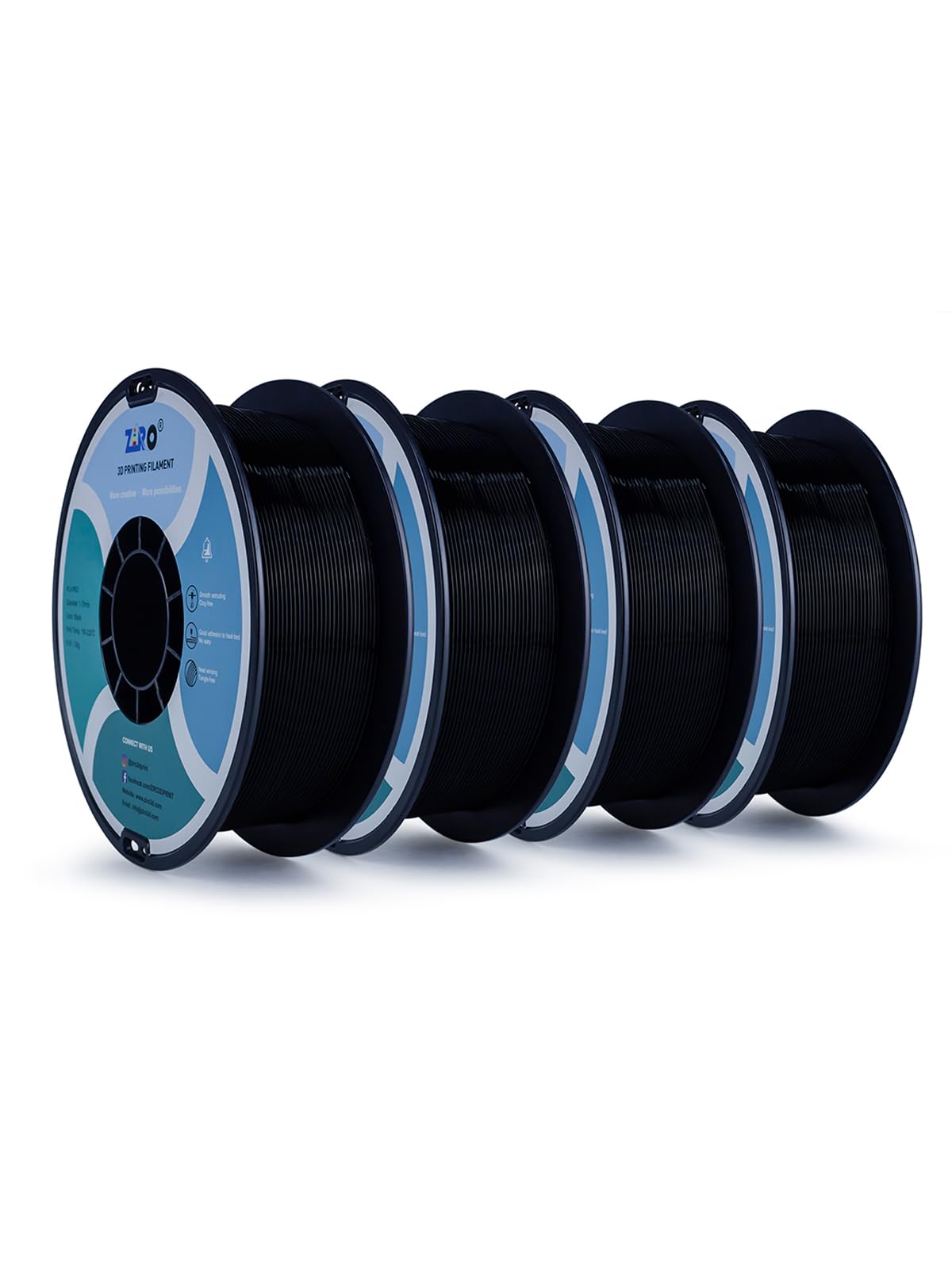 ZIRO PLA Filament 1.75mm,3D Printer Filament PLA PRO Basic Color Series 1.75MM Total 4KG(8.8lbs), Dimensional Accuracy +/- 0.03m