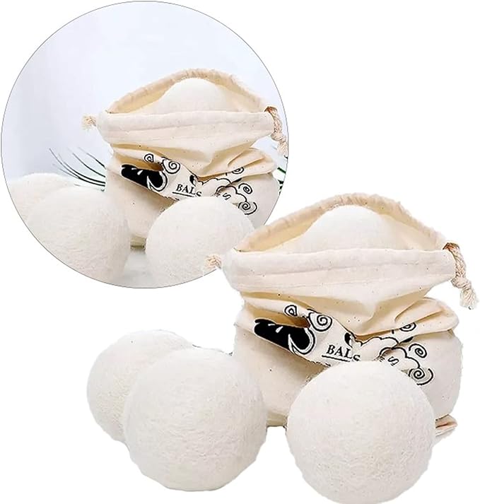 Keenso EcoFriendly Wool Dryer Balls to Shorten Drying Time and Reduce Static Electricity, Replaces Liquid Softeners, 6 Pack for Large Loads, Ideal for Sensitive Skin