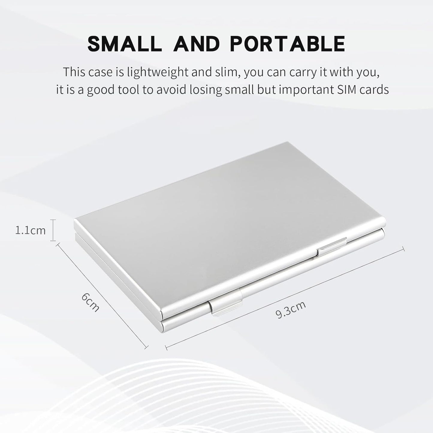 Aluminum SIM Card Case, 14Slots Ultrathin SIM Card Holder, Fit for 4 SIM Card, 4 Micro sim Card, 4 Nano sim Card and 2 Cell Phone Eject Pin Slots, Silver