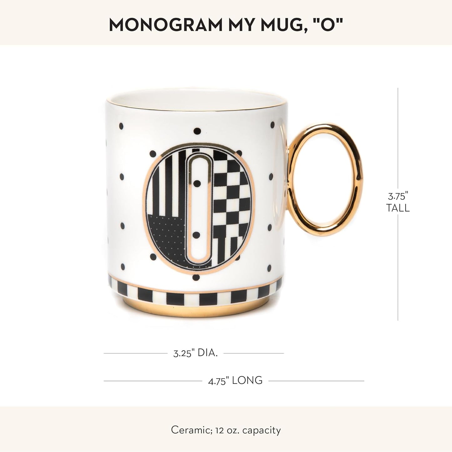 MACKENZIE-CHILDS My Mug, Decorative Ceramic Coffee Mug with Handle, O