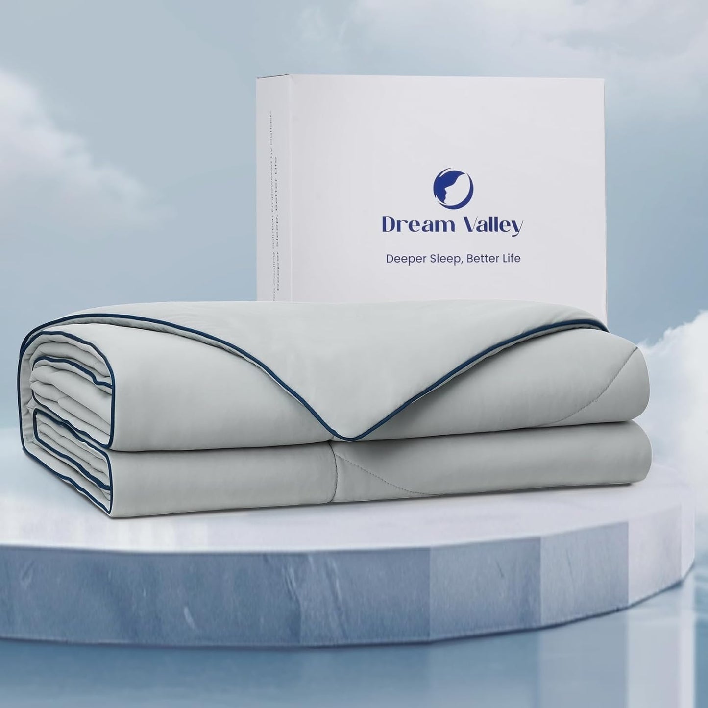 Dream Valley® Outlast® Deepsleep Cooling Comforter, King Size, NASA-Grade Space Technology Cooling Blanket for Hot Sleepers Night Sweats, Q-Max > 0.45 Aerocool™ Breathable, Cool Grey, 106"x90"
