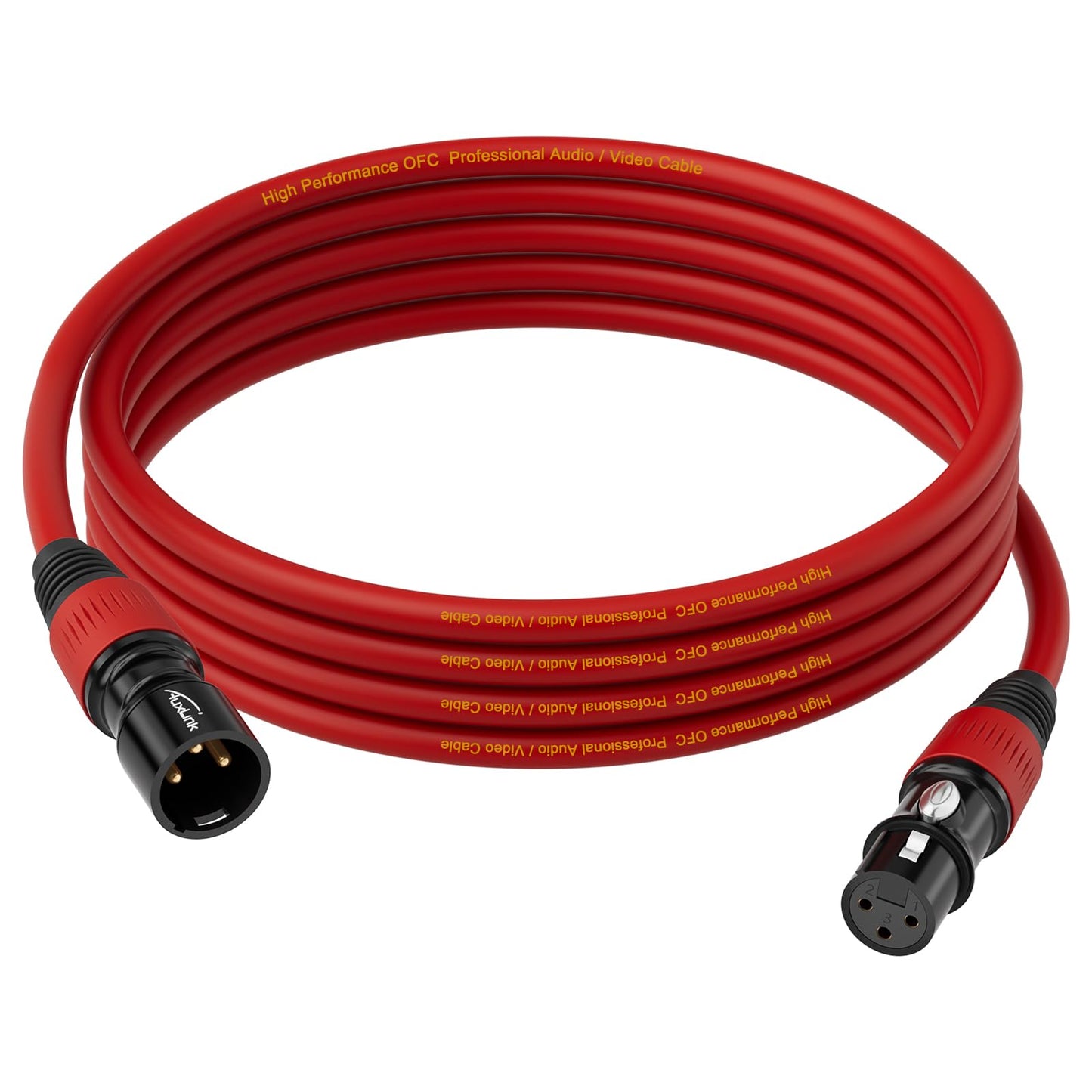 AuxLink XLR Cables 25ft, Microphone Cable Male to Female Gold-Plated 3 Pins Speaker Cable - 1Pack