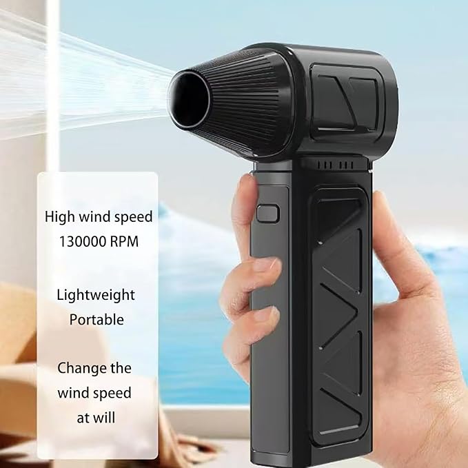 Compressed Air Duster 130000 RPM Electric Air Duster, Reusable no Canned Keyboard Cleaner for Office, Cordless Air Duster for Computer/Car